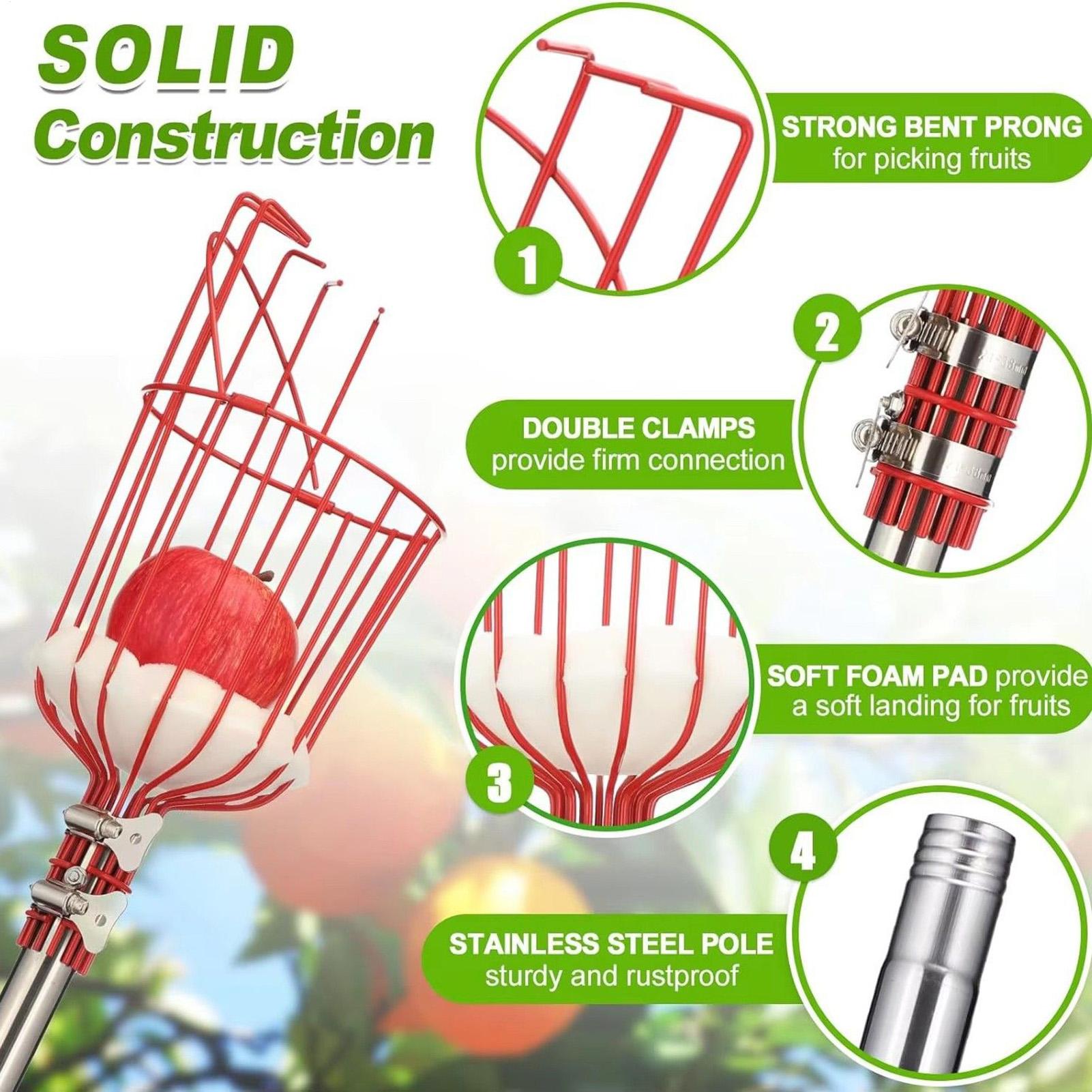 Gardening Tools Basket - fruitplukker Dieptemand met intrekbaar handvat Handige