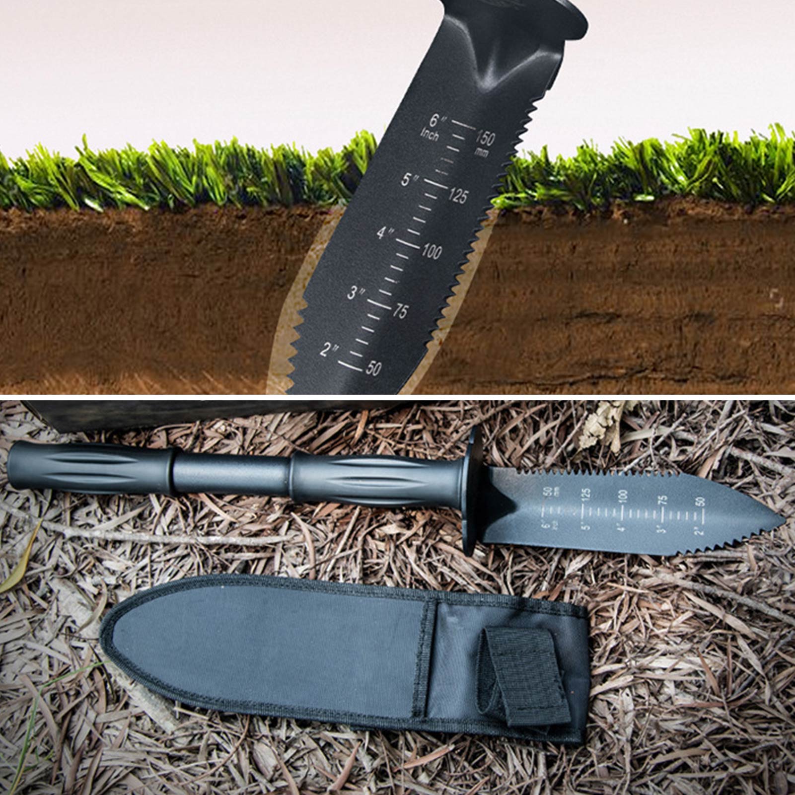 Harvest Knife Garden - Metaaldetector Graafgereedschap Gekartelde Randgraver Met Schede